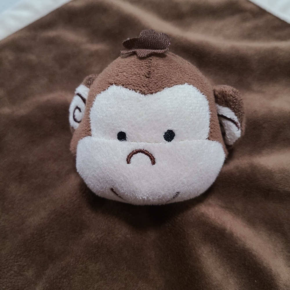 Tiddliwinks Brown Monkey "Velour" Soft Baby Security‎ Blanket Plush Lovey - Picture 2 of 10